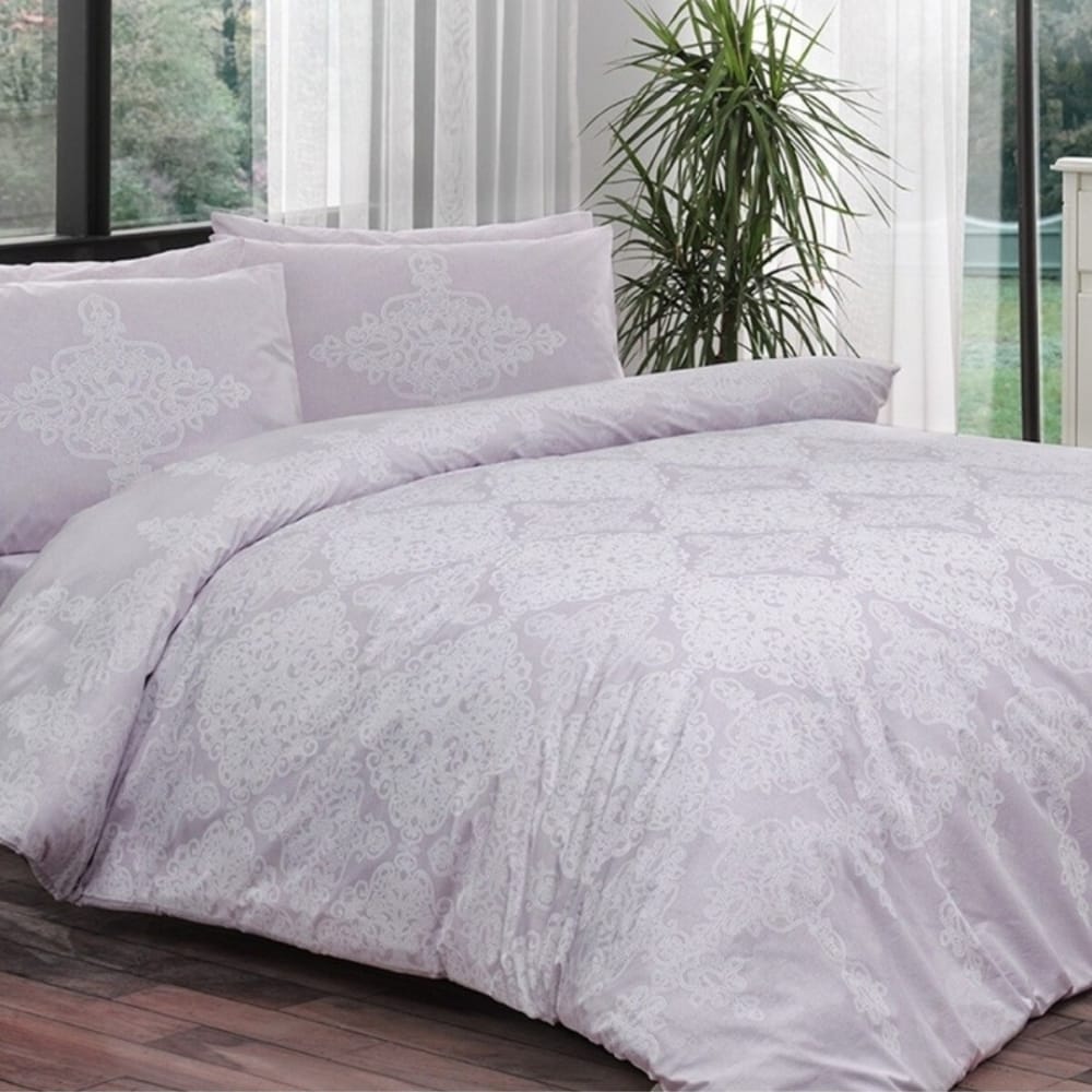 Taç Blanche Ranforce Çift Kişilik Nevresim Takımı Lila