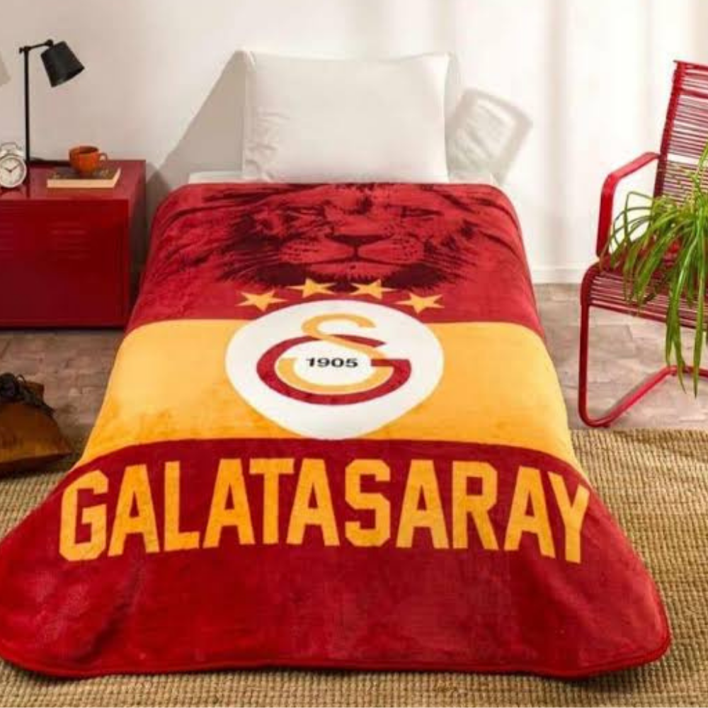 Taç Galatasaray Klasik Aslan Tek Kişilik Battaniye